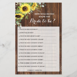 花嫁ひまわりシャワーゲームカードを知っているか チラシ