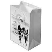 花嫁へのおめでとう – 白 ミディアムペーパーバッグ (正面アングル)