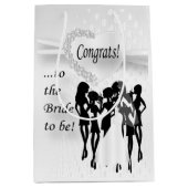 花嫁へのおめでとう – 白 ミディアムペーパーバッグ (正面)