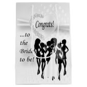 花嫁へのおめでとう – 白 ミディアムペーパーバッグ (裏面)