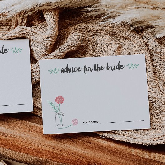 花嫁へのアドバイスカード | ボタニカル メイソンジャー アドバイスカード