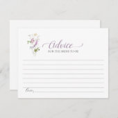 花嫁へのアドバイスカード 紫のワイルドフラワー エンクロージャーカード (正面/裏面)