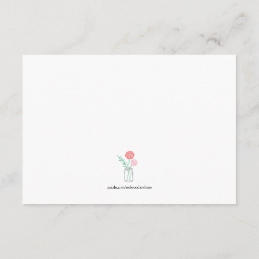 花嫁へのアドバイス カード | ボタニカル メイソンジャー (裏面)