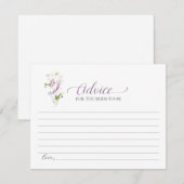 花嫁へのアドバイス カード 紫のワイルドフラワー (正面/裏面)