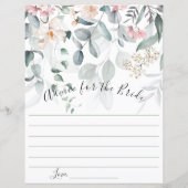 花嫁へのアドバイス ピンクの花と緑の水彩画 (正面)