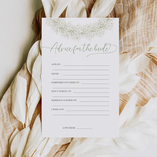 花嫁へのアドバイス ブライダルシャワーゲーム フライヤー