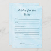 花嫁へのアドバイス ブルーブライダルシャワーゲームカード 招待状 (正面/裏面)
