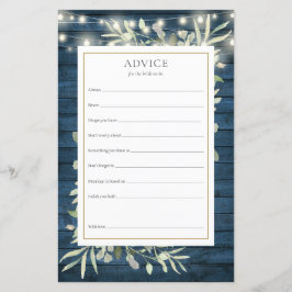 花嫁へのアドバイス 緑の花の結婚前お茶会カード