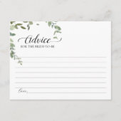 花嫁へのシンプルなグリーンに関するアドバイスカード エンクロージャーカード (正面)