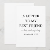 花嫁へのプレゼント | 友達へ「私の最高の友達へ」 カード (正面/裏面)
