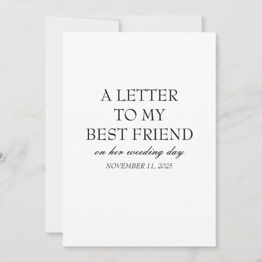 花嫁へのプレゼント 名入れ「私の親友へ」カード サンキューカード (正面)