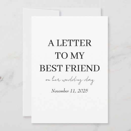 花嫁へのプレゼント | 「私の最高の友達へ」 カード付き自動車 サンキューカード (正面)