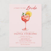 花嫁への乾杯 ピンクとレッドのブライズシャワー ポストカード (正面)