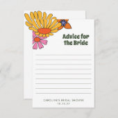 花嫁への個性的なグルービーな花のアドバイス アドバイスカード (正面/裏面)