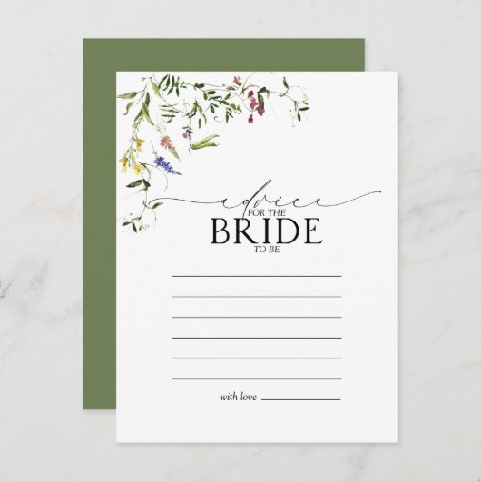 花嫁への夏のワイルドフラワーの水のカラーアドバイス ポストカード (正面/裏面)