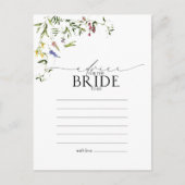 花嫁への夏のワイルドフラワーの水のカラーアドバイス ポストカード (正面)