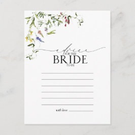 花嫁への夏のワイルドフラワーの水のカラーアドバイス ポストカード