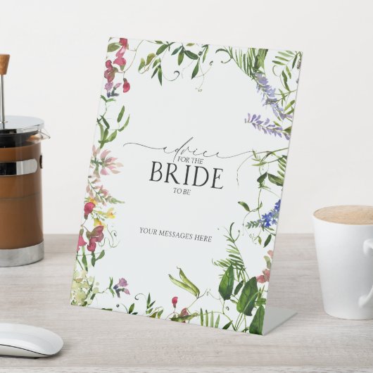 花嫁への夏のワイルドフラワーの水のカラーアドバイス 台座サイン (インサイチュ)