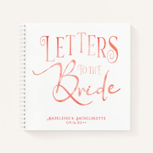 花嫁への手紙シャワーバチェロレッテゲストブック ノートブック (正面)