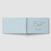 花嫁への手紙、パウダーブルー、バラ金ゴールド- ゲストブック (全面)