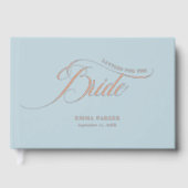 花嫁への手紙、パウダーブルー、バラ金ゴールド- ゲストブック (正面)