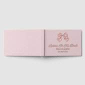 花嫁への手紙、ピンクのリボン 記念品 ローズゴールド ゲストブック (全面)