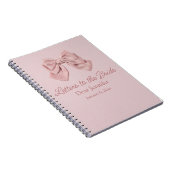 花嫁への手紙、ピンクの蝶結びが上品な記念品 ノートブック