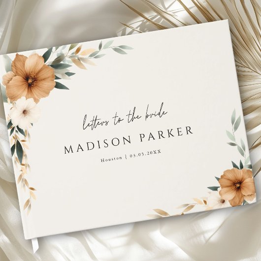 花嫁への手紙！ボヘミアンビジューのようなベージュの色の ブライダルシャワー ゲストブック
