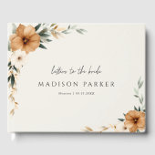 花嫁への手紙！ボヘミアンビジューのようなベージュの色の ブライダルシャワー ゲストブック (正面)