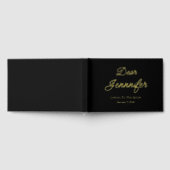 花嫁への手紙, ミニマリスト シック ブラック ゴールド ゲストブック (全面)