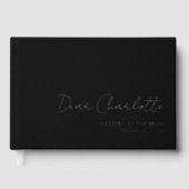 花嫁への手紙！ミニマル，手書きフォント ゲストブック (正面)