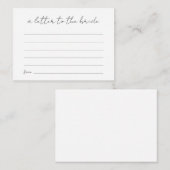 花嫁への手紙 現代のブライズシャワー エンクロージャーカード (正面/裏面)