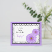 花嫁への紫色のデイジーレシピカード ポストカード (スタンド正面)