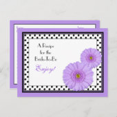 花嫁への紫色のデイジーレシピカード ポストカード (正面/裏面)