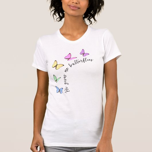 花嫁への贈り物 はらはらと舞う蝶々 Tシャツ (正面)