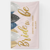 花嫁へバルーンデニムピンクブライダルシャワー 横断幕 (縦)