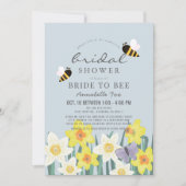 花嫁へビーダッフォディルブルードライブバイブライダルシャワー 招待状 (正面)