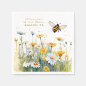 花嫁へビーデイジーの水色シャワー スタンダードカクテルナプキン (正面)