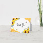 花嫁へビーハニカムヒマワリブライダルシャワー サンキューカード (正面)