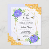 花嫁へビーパープルアジサイブライダルシャワー招待状 (正面/裏面)