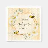 花嫁へビーフローライエローハニカムブライダルシャワー スタンダードカクテルナプキン (正面)