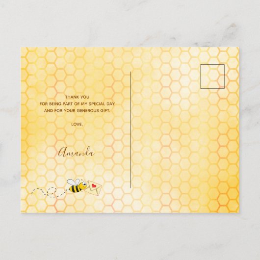 花嫁へビーブライダルシャワーひまわり感謝していあなた ポストカード (裏面)