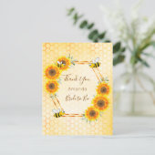 花嫁へビーブライダルシャワーひまわり感謝していあなた ポストカード (スタンド正面)
