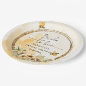 花嫁へビーミツバチフローラブライダルシャワー ペーパープレート (アングル)