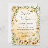 花嫁へビーミツバチフローラブライダルシャワー 招待状 (正面)