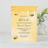花嫁へビー金ゴールドグリッタードリップブライダルシャワー 招待状 (スタンド正面)