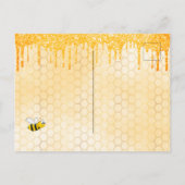 花嫁へビー金ゴールドグリッターブライダルシャワー招待 ポストカード (裏面)