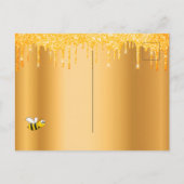 花嫁へビー金ゴールドグリッターブライダルシャワー招待 ポストカード (裏面)