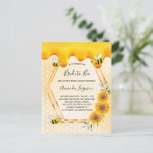 花嫁へビー金ゴールドスイートハニードリップブライダルシャワー ポストカード (スタンド正面)