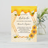 花嫁へビー金ゴールドスイートハニードリップブライダルシャワー 招待状 (スタンド正面)